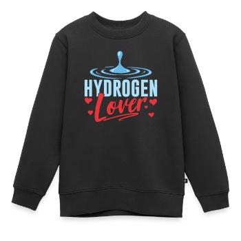 Amateur d’hydrogène Élément énergétique Hydrogène - Sweat Premium enfant bio - noir - Devant - AI Model Kid Female (0cm)