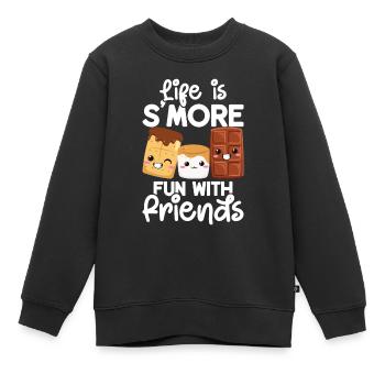 Marshmallow S'more - Kinder Premium Organic Sweatshirt - Schwarz - Vorne - AI Model Kid Female (0cm)