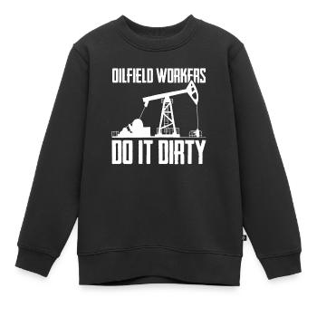 Plate-forme pétrolière Lustig - Sweat Premium enfant bio - noir - Devant - AI Model Kid Female (0cm)