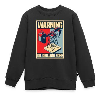 Plate-forme pétrolière de champ pétrolier - Sweat Premium enfant bio - noir - Devant - AI Model Kid Female (0cm)