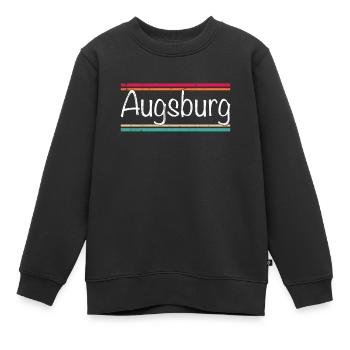 Augsburg - Kinder Premium Organic Sweatshirt - Schwarz - Vorne - AI Model Kid Female (0cm)