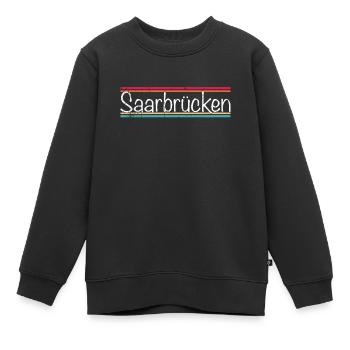 Sarrebruck - Sweat Premium enfant bio - noir - Devant - AI Model Kid Female (0cm)