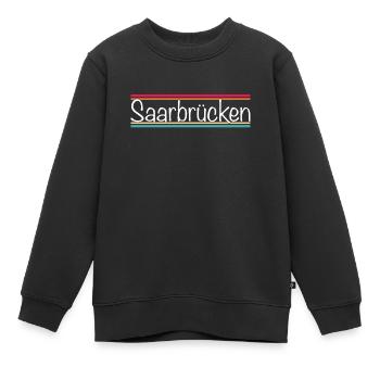 Sarrebruck - Sweat Premium enfant bio - noir - Devant - AI Model Kid Female (0cm)