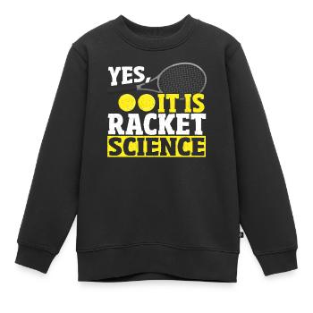 Yes, It Is Racket Science Tennis Player - Kinder Premium Organic Sweatshirt - Schwarz - Vorne - AI Model Kid Female (0cm)