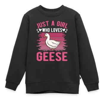 Oies Filles Éleveuse d’oies Oie Oie - Sweat Premium enfant bio - noir - Devant - AI Model Kid Female (0cm)