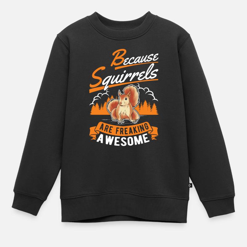 Écureuil Cadeau Écureuil Gris Écureuil - Sweat Premium enfant bio - noir