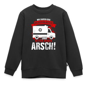 Pflasterlaster Krankenwagen Bester Job Krankenwage - Kinder Premium Organic Sweatshirt - Schwarz - Vorne - AI Model Kid Female (0cm)