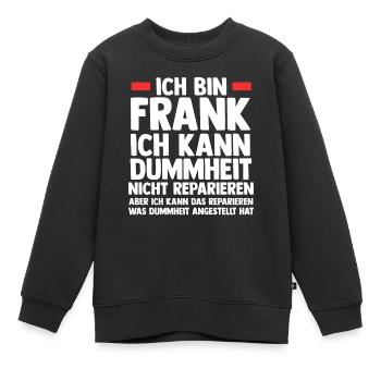 Frank - Kinder Premium Organic Sweatshirt - Schwarz - Vorne - AI Model Kid Female (0cm)