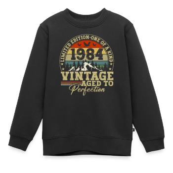1984 Millésime mûri à la perfection - Sweat Premium enfant bio - noir - Devant - AI Model Kid Female (0cm)