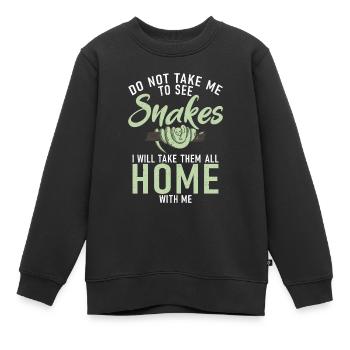 Schlange Geschenk Schlangenliebhaber - Kinder Premium Organic Sweatshirt - Schwarz - Vorne - AI Model Kid Female (0cm)
