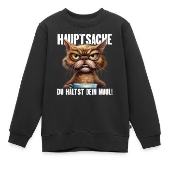 Hauptsache Du Hälst Dein Maul - Kinder Premium Organic Sweatshirt - Schwarz - Vorne - AI Model Kid Female (0cm)