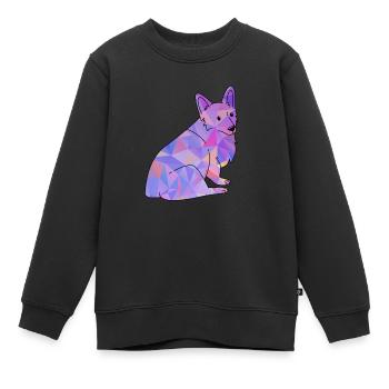 Corgi gallois - Sweat Premium enfant bio - noir - Devant - AI Model Kid Female (0cm)