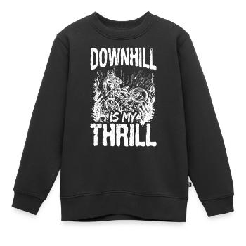 DOWNHILL IS MY THRILL - Adrenalinkick Enduro Ausfa - Kinder Premium Organic Sweatshirt - Schwarz - Vorne - AI Model Kid Female (0cm)