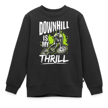 DOWNHILL IS MY THRILL - Fahrrad Motorsport Adrena - Kinder Premium Organic Sweatshirt - Schwarz - Vorne - AI Model Kid Female (0cm)