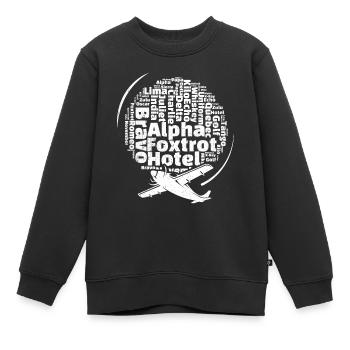 Phonetic Alphabet - Namen Alphabet Zeichen Phoneti - Kinder Premium Organic Sweatshirt - Schwarz - Vorne - AI Model Kid Female (0cm)