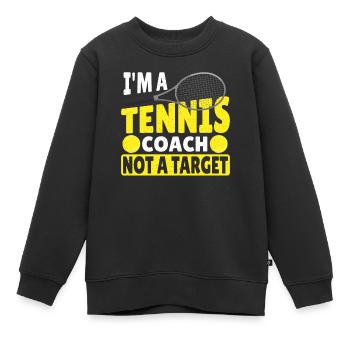 I'm A Tennis Coach Not A Target Tennis Player - Kinder Premium Organic Sweatshirt - Schwarz - Vorne - AI Model Kid Female (0cm)