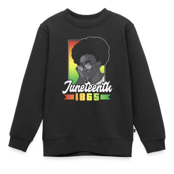 Juneteenth 1865 African American Black Afrika - Kinder Premium Organic Sweatshirt - Schwarz - Vorne - AI Model Kid Female (0cm)