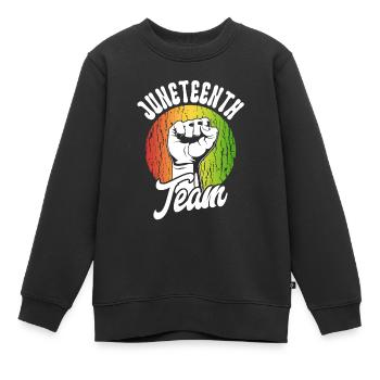 Juneteenth Team African American 1865 Black - Kinder Premium Organic Sweatshirt - Schwarz - Vorne - AI Model Kid Female (0cm)