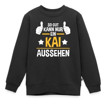 Kai - Kinder Premium Organic Sweatshirt - Schwarz - Vorne - AI Model Kid Female (0cm)