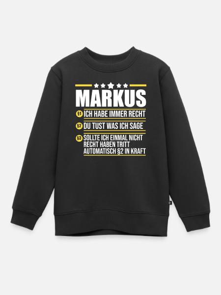Markus - Kinder Premium Organic Sweatshirt - Schwarz