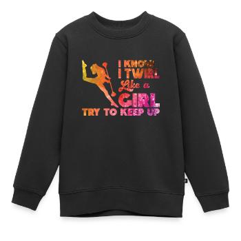 Tambourstab tourbillonnant - Sweat Premium enfant bio - noir - Devant - AI Model Kid Female (0cm)