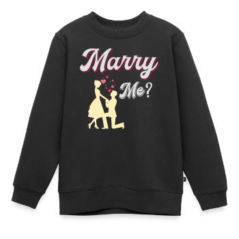 Heirate mich - Kinder Premium Organic Sweatshirt - Schwarz - Vorne - AI Model Kid Female (0cm)