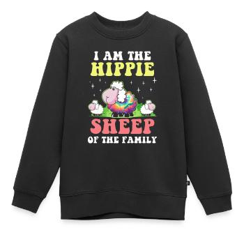Hippie Peace Groovy Flowerpower Boho Woodstock - Kinder Premium Organic Sweatshirt - Schwarz - Vorne - AI Model Kid Female (0cm)