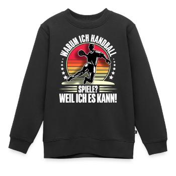 Handball Handballer - Kinder Premium Organic Sweatshirt - Schwarz - Vorne - AI Model Kid Female (0cm)