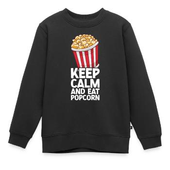Popcorn - Kinder Premium Organic Sweatshirt - Schwarz - Vorne - AI Model Kid Female (0cm)