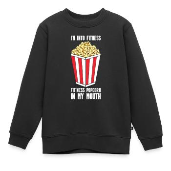Popcorn - Kinder Premium Organic Sweatshirt - Schwarz - Vorne - AI Model Kid Female (0cm)
