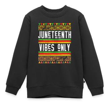 Nur Juneteenth Vibes 1865 African American Black - Kinder Premium Organic Sweatshirt - Schwarz - Vorne - AI Model Kid Female (0cm)