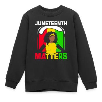 Juneteenth Matters African American Black 1865 - Kinder Premium Organic Sweatshirt - Schwarz - Vorne - AI Model Kid Female (0cm)