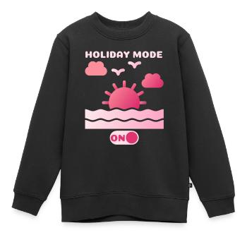 Vacances au bord de la mer, icône de la mer, drôle de dicton de vacances - Sweat Premium enfant bio - noir - Devant - AI Model Kid Female (0cm)