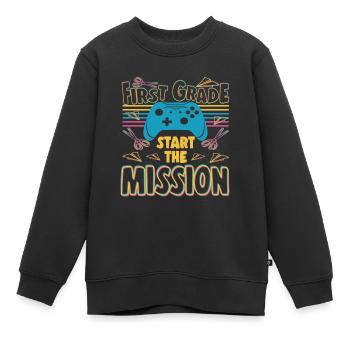 Premier jour d’école Première année Commencer l’école - Sweat Premium enfant bio - noir - Devant - AI Model Kid Female (0cm)