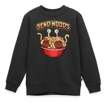 Fliegendes Spaghettimonster Pastafari Pastafari - Kinder Premium Organic Sweatshirt - Schwarz - Vorne - AI Model Kid Female (0cm)