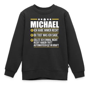 Michael - Kinder Premium Organic Sweatshirt - Schwarz - Vorne - AI Model Kid Female (0cm)