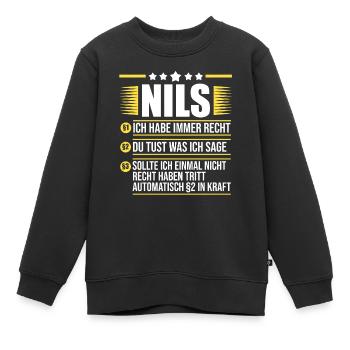 Nils - Kinder Premium Organic Sweatshirt - Schwarz - Vorne - AI Model Kid Female (0cm)