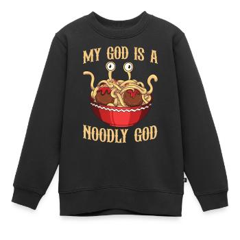 Fliegendes Spaghettimonster FSM - Kinder Premium Organic Sweatshirt - Schwarz - Vorne - AI Model Kid Female (0cm)