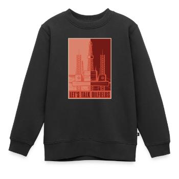 Plate-forme pétrolière de champs pétrolifères - Sweat Premium enfant bio - noir - Devant - AI Model Kid Female (0cm)