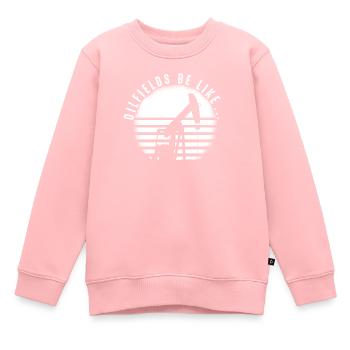 Plate-forme pétrolière de champs pétrolifères - Sweat Premium enfant bio - rose - Devant - AI Model Kid Female (0cm)