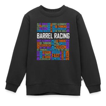 Barrel Racing - Words - Kids Premium Organic Sweatshirt - black - Front - AI Model Kid Female (0cm)