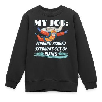 Skydiver - mein Job: Leute aus dem Flugzeug werfen - Kinder Premium Organic Sweatshirt - Schwarz - Vorne - AI Model Kid Female (0cm)