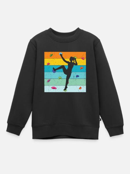 Wand Klettern - Kinder Premium Organic Sweatshirt - Schwarz