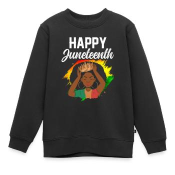 Fröhlicher Juneteenth African American Black 1865 - Kinder Premium Organic Sweatshirt - Schwarz - Vorne - AI Model Kid Female (0cm)