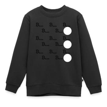 Collage Bitcoin - Sweat Premium enfant bio - noir - Devant - AI Model Kid Female (0cm)