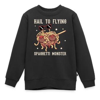 Dabbing Hail To Flying Spaghetti Monster - Kids Premium Organic Sweatshirt - black - Front - AI Model Kid Female (0cm)
