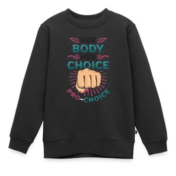 Son corps, son choix, les droits des femmes Pro Choice - Sweat Premium enfant bio - noir - Devant - AI Model Kid Female (0cm)