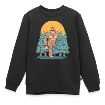Cryptidcore Aesthetic Sasquatch Bigfoot - Kinder Premium Organic Sweatshirt - Schwarz - Vorne - AI Model Kid Female (0cm)