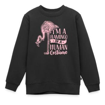 Ich Bin Ein Flamingo In Einem Menschlichen Kostüm - Kinder Premium Organic Sweatshirt - Schwarz - Vorne - AI Model Kid Female (0cm)
