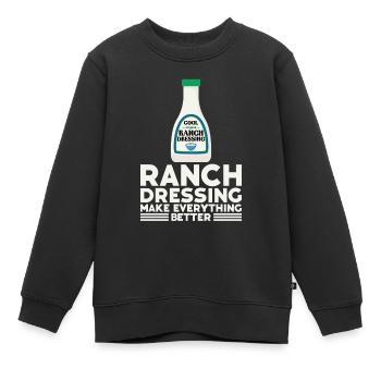 Ranch -Vinaigrette -Ranch -Vinaigrette - Sweat Premium enfant bio - noir - Devant - AI Model Kid Female (0cm)